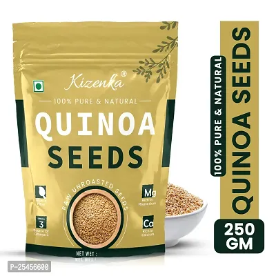Kizenka Raw White Quinoa Seeds Rich in Iron, fiber and Gluten free(250GM)