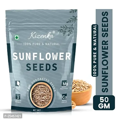 Kizenka Raw Sunflower Seeds, Rich in Protein  fiber | Edible Healthy Seeds for eating Sunflower Seeds(50GM)-thumb0
