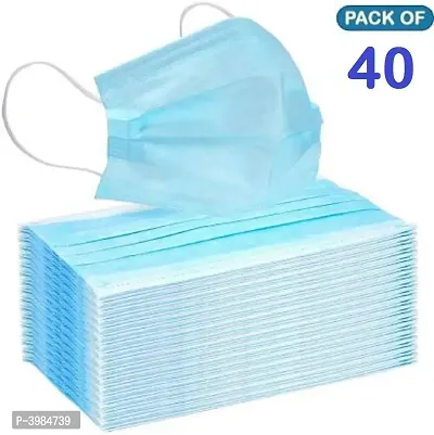 Surgical Face Mask (3PLY), Anti Pollution Great For Virus Protection & Personal Health Mask & Respirator (Pack Of 40, 3 Ply)