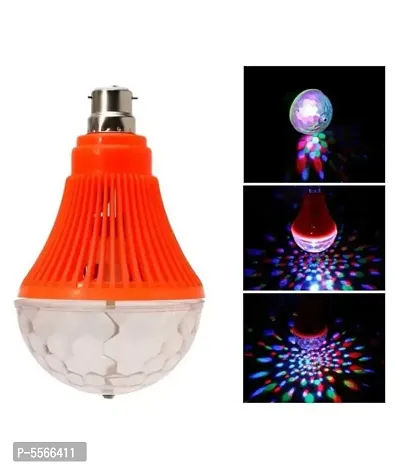 Crystal Disco LED Big Rotating Bulb Light Single Disco Ball Assorted Colour (Ball Diameter: 10 cm)-thumb0