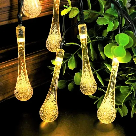 14 LED Waterdrop Shape Home Decorative String Lights Fairy Lights (Crystal,drop_point,Corded Electric,Warm White)