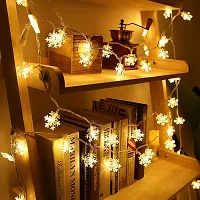 Snowflake Serial String Lights for Decoration - 14 LED Snow Flake Fairy Lights Waterproof Indoor Outdoor for Home Decoration,Christmas Tree Decoration,Diwali Decoration,Birthday (Warm White)-thumb2
