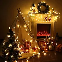 Snowflake Serial String Lights for Decoration - 14 LED Snow Flake Fairy Lights Waterproof Indoor Outdoor for Home Decoration,Christmas Tree Decoration,Diwali Decoration,Birthday (Warm White)-thumb3