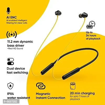 24Hrs Playtime, Bluetooth Headset Neckband (Black)-thumb4