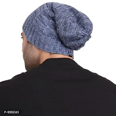 Woolen Long Beanie Cap Stylish and Warm Unisex | Winter Woolen Long Beanie Cap for Men  Women (pack of 1)-thumb3