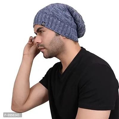 Woolen Long Beanie Cap Stylish and Warm Unisex | Winter Woolen Long Beanie Cap for Men  Women (pack of 1)-thumb2