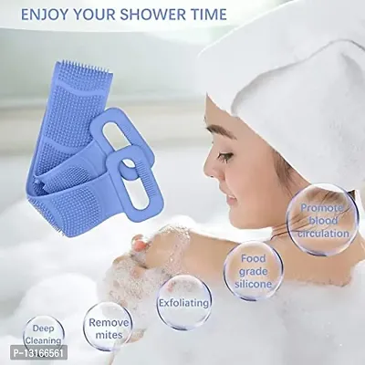 Silicone Bath Body Brush, Exfoliating Long Silicone Body Back Scrubber-thumb0