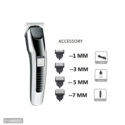 AT-538 Professional Beard Trimmer for Man Runtime: 45 min Trimmer for Men  Women Silver##7-thumb0