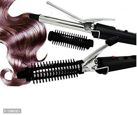 Hair Curler and straightener Hair Curling Iron Rod Electric 471 B Hair Curler Iron for Women Black###5