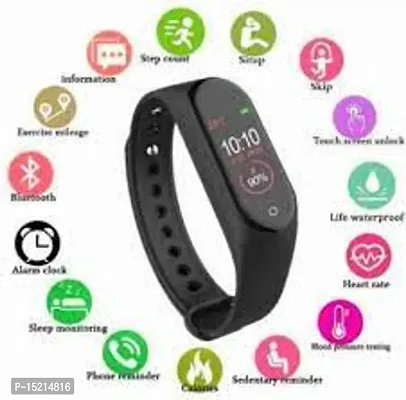 Smart Band M4 ndash; Fitness Band, 1.1-inch Color Display, USB Charging, Activity Tracker, Menrsquo;s and Womenrsquo;s Health Tracking, Compatible All Androids iOS Phone#1-thumb2