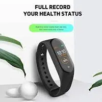 Smart Band M4 ndash; Fitness Band, 1.1-inch Color Display, USB Charging, Activity Tracker, Menrsquo;s and Womenrsquo;s Health Tracking, Compatible All Androids iOS Phone#7-thumb1