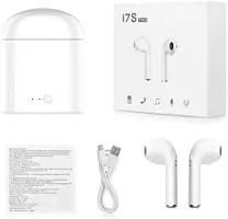 I7s WITH SMALL SIZE, SUPER LIGHTWEIGHT Bluetooth Headset  (White, In the Ear)-thumb2