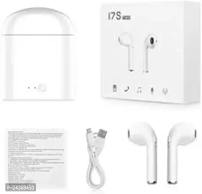 I7s WITH SMALL SIZE, SUPER LIGHTWEIGHT Bluetooth Headset  (White, In the Ear)-thumb3
