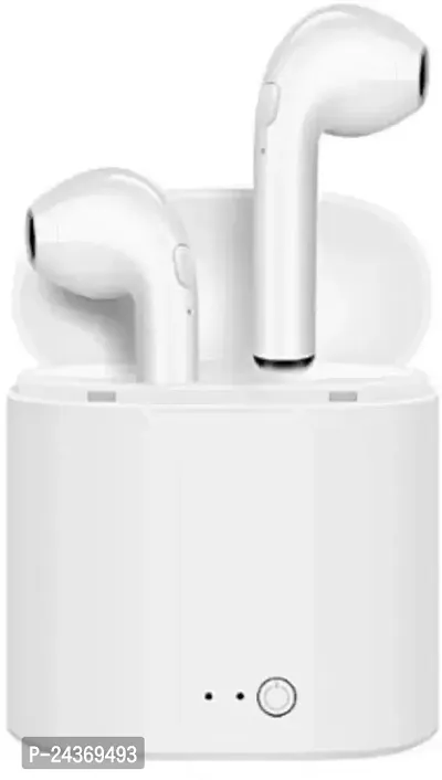 I7s WITH SMALL SIZE, SUPER LIGHTWEIGHT Bluetooth Headset  (White, In the Ear)-thumb0