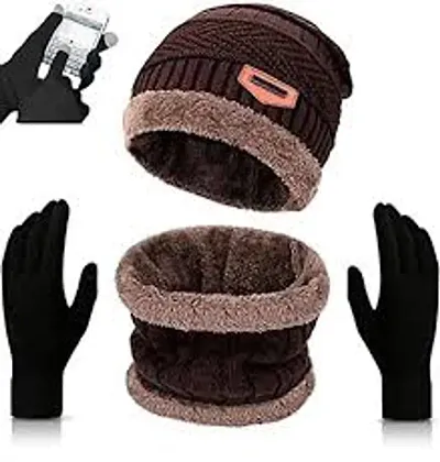 Unisex Winter Woolen Scarf set winter caps for men(pack of 1)