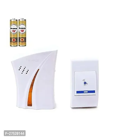 Plastic Wireless Remote Control Door Calling Bell (White)PACK OF 1-thumb4