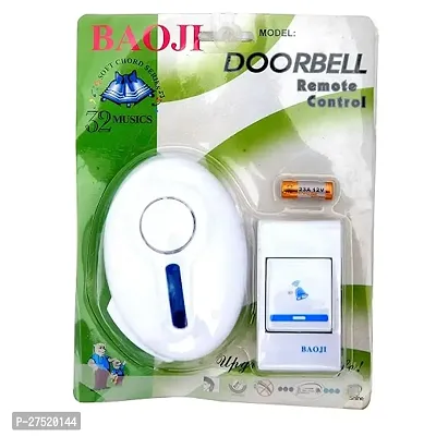 Plastic Wireless Remote Control Door Calling Bell (White)PACK OF 1-thumb3