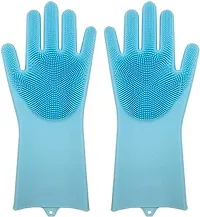 Magic Silicone Dish Washing Gloves Pack of 1 Assorted-thumb2
