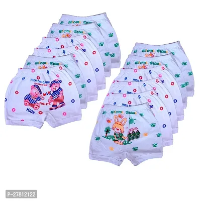 Kids Multicoloured Cotton Blend Bloomer Pack of 12