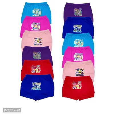 Kids Multicoloured Cotton Blend Bloomer Pack of 12