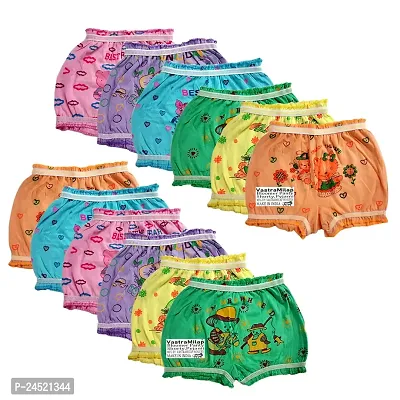 Stylish Multicoloured Panty Sleep Wear For Kids Pack Of 12-thumb0