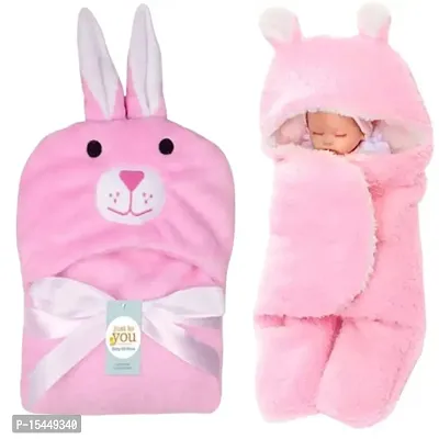 BRANDONN Baby Blankets New Born Combo Pack of Hooded Wrapper Sleeping Bag and Baby Bath Towel for 0-6 Months Baby Boys and Baby Girls Pack of 2-thumb0