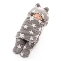 First Kick New Born Baby Blanket Pack of Super Soft Wearable Baby Wrapper Cum Baby Sleeping Bag for Baby Boys, Baby Girls, Babies (76cm x 70cm, 0-6 Months)-thumb1