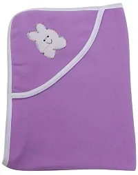 First Kick Baby Blankets New Born Pack of Hooded Wrappers Cum Wrap Towel Pack of 3 (Fleece  Polyester, skin friendly, Pink, Blue, Purple)-thumb3
