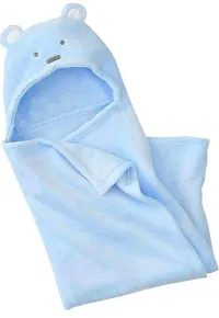 BRANDONN Ultra Soft Organic Premium Bathrobe Cum Bath Gown For Babies Cum Baby Bath Towel(Blue Puppy)-thumb1
