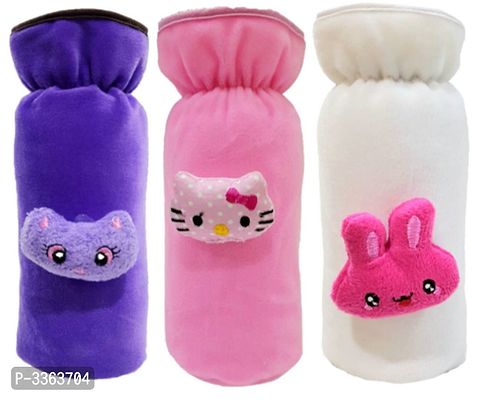High Quality Velvet Shearing Soft Bottle Cover With Teddy Pack Of 3