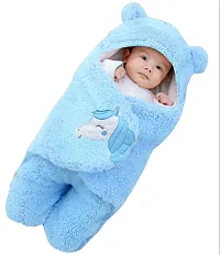 BRANDONN Baby Blankets New Born Combo Pack of Super Soft Baby Wrapper Baby Sleeping Bag for Baby Boys/Girls (76cm x 42cm, 1-6 Months, Sherpa Microfiber, lightweight, Unicorn pink  Blue )-thumb2