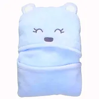BRANDONN Ultra Soft Organic Premium Bathrobe Cum Bath Gown For Babies Cum Baby Bath Towel(Blue Puppy)-thumb3