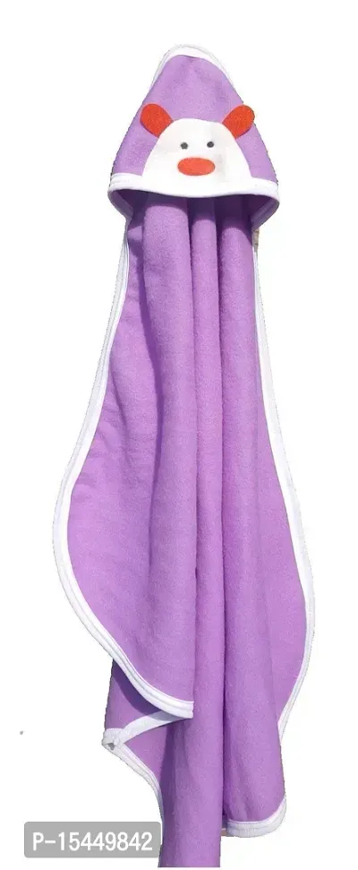 BRANDONN Newborn Biggest Size (36 INCH X 27 INCH) with Fancy Boon Border Baby Blanket for Babies. (Purple)-thumb3
