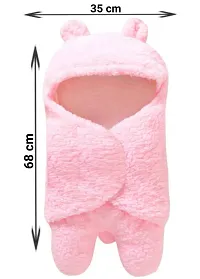 First Kick Baby Blankets New Born Combo Pack of Hooded Supersoft Wearable Wrapper Cum Baby Sleeping Bag for Babies (70 cm x 76 cm, 0-6 Months) Combo of 2-thumb3