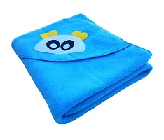 BRANDONN New Born Babies Supersoft Hooded Teddy Face Wrapper Towel Cum Blanket (Pink, Blue) - Pack of 2-thumb3