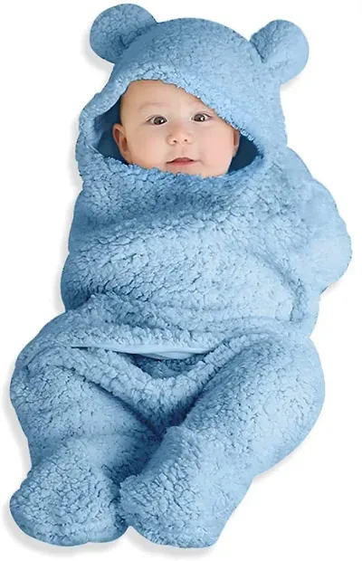 BRANDONN Baby Blankets New Born Pack of Hooded Wearable Swaddle Wrappers Cum Blankets for Baby Boys and Baby Girls