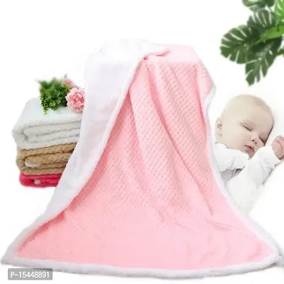 BRANDONN Baby Boy'S And Baby Girl'S Luxury Flannel Wrap Sheet For (0-12) Months All Season Blanket/Wrapping Sheet/Baby Blanket For Babies, Lightweight (Pink)-thumb2