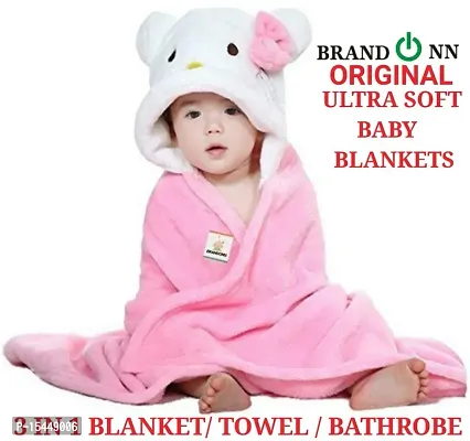 BRANDONN All Season Hooded Luxury Soft Wrapper Cum Towel Cum Baby Blanket for Babies-thumb4