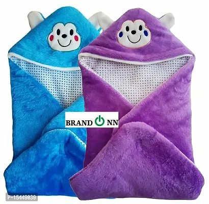 BRANDONN Fashions Gift Pack Combo of 2 New Born Baby All Season Use 3 in 1 Baby Wrapper OR Blanket Cum Sleeping Bag Cum Bedding(0-4months)(Blue  Red)