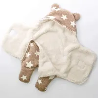 BRANDONN Baby Blankets New Born Combo Pack of Super Soft Baby Wrapper Baby Sleeping Bag for Baby Boys, Baby Girls, Babies (76cm x 70cm, 0-6 Months, skin friendly, Fleece, Stars grey, beige)-thumb4