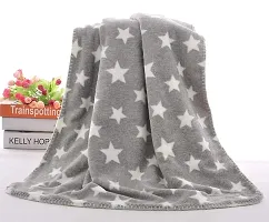 BRANDONN Fleece New Born All Season Ultrasoft Single Baby Blanket for Babies (Beige/Grey, Pack of 2, reversible)-thumb2