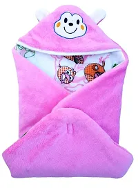 BRANDONN Newborn Hooded Supersoft Wrapper Cum Towel Cum Baby Blanket for Babies Pack of 3-thumb1
