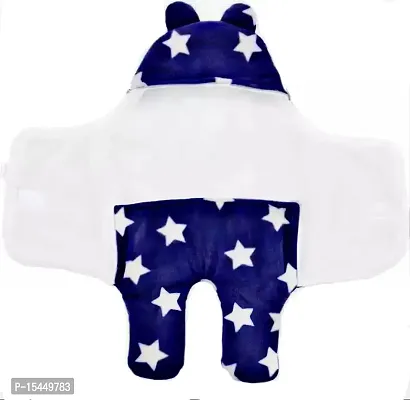 BRANDONN Baby Blankets New Born Pack of Hooded Star Wrapper for Baby Boys and Baby Girls (skin friendly, ANDROID_STAR_navy blue, Cotton)-thumb3