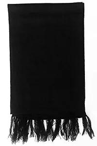 BRANDONN Unisex Woolen Black Striped Muffler Cum Scarves For Boys And Girls-thumb2