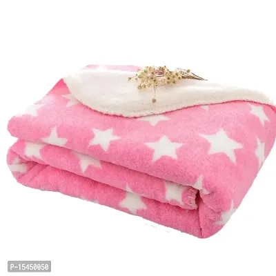 BRANDONN New Born All Season Ultrasoft Baby Blanket for Babies (Pink/Blue) Pack of 2, Fur  Sherpa, lightweight-thumb2