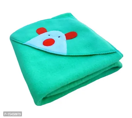 Brandonn New Born Supersoft Hooded Teddy Face Wrapper Towel Cum Baby Blanket for Babies Pack of 2-thumb2