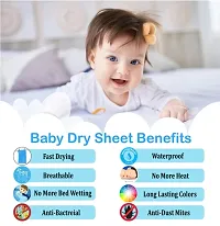 First Kick Waterproof Baby Bed Protector/Mattress Dry Sheet (70cm X 50cm) for Born Baby/Kids-thumb2