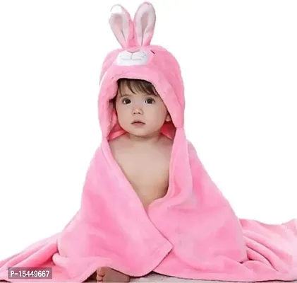 BRANDONN Newborn Baby Blanket Ultrasoft Luxury Hooded Funny Caps Wrapper Cum Baby Blanket for Baby Boys and Baby Girls