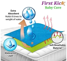 First Kick Waterproof Baby Bed Protector/Mattress Dry Sheet (70cm X 50 cm) for Born Baby/Kids--thumb1