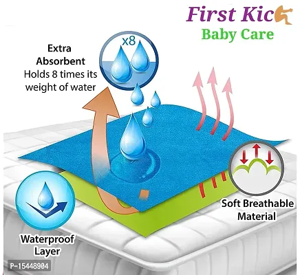 First Kick Waterproof Baby Bed Protector/Mattress Dry Sheet (70cm X 50 cm) for Born Baby/Kids--thumb2